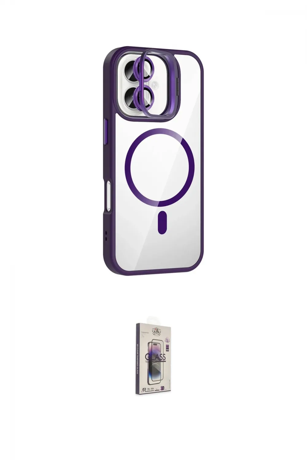 ieg™ iPhone 16 Plus Kılıf Yadigar Asil Koleksiyonu - Siyah Bilvis 3D Cam Ekran Koruyucu