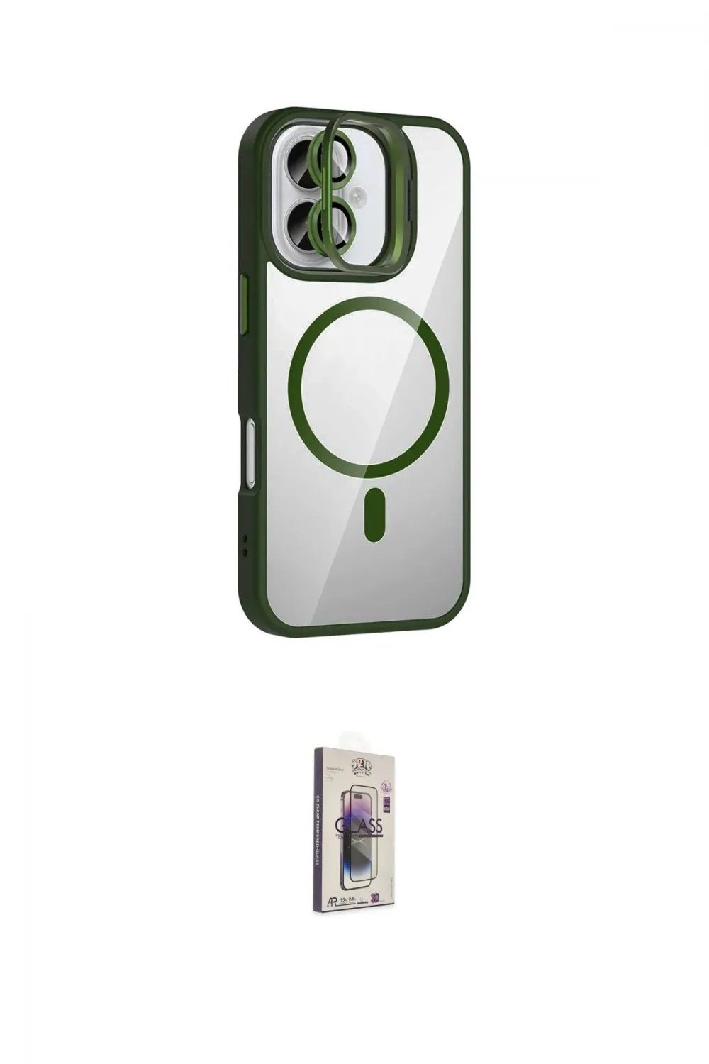 ieg™ iPhone 16 Plus Kılıf Yadigar Asil Koleksiyonu - Siyah Bilvis 3D Cam Ekran Koruyucu