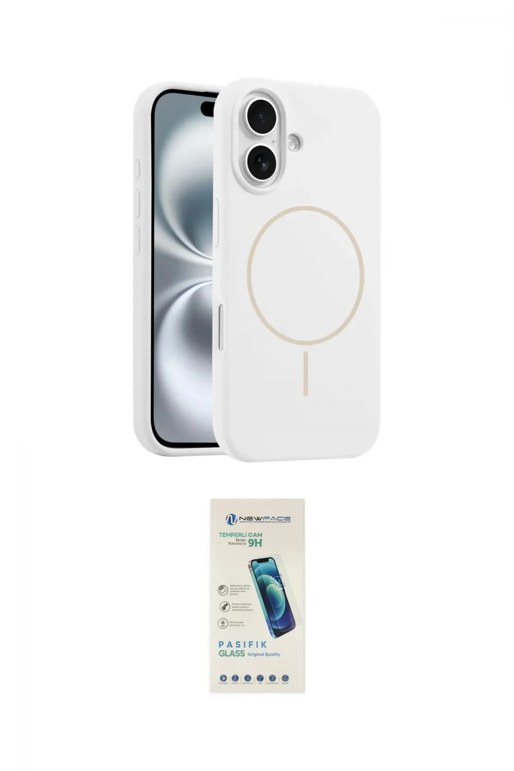 ieg™ iPhone 16 Plus Kılıf Yankı Form Serisi - Şeffaf Pasifik Cam Ekran Koruyucu