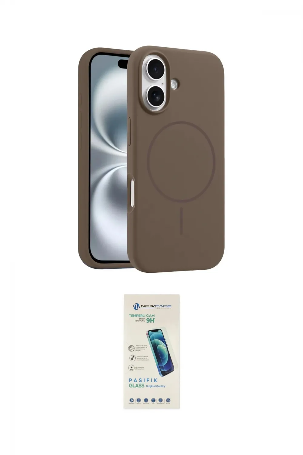 ieg™ iPhone 16 Plus Kılıf Yankı Form Serisi - Şeffaf Pasifik Cam Ekran Koruyucu