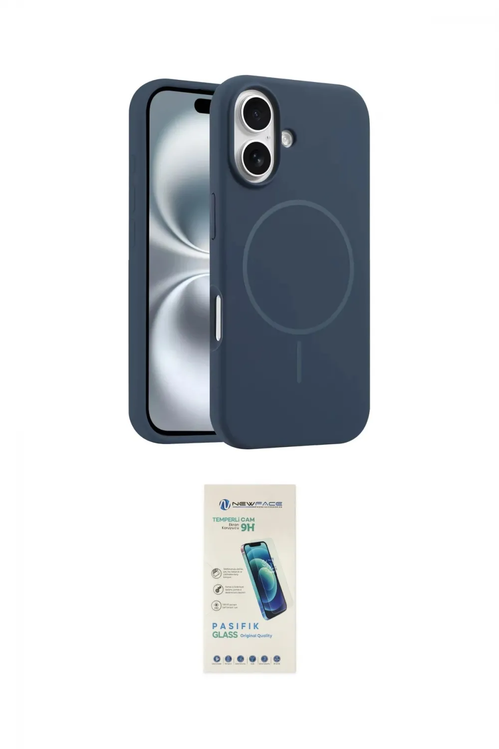 ieg™ iPhone 16 Plus Kılıf Yankı Form Serisi - Şeffaf Pasifik Cam Ekran Koruyucu