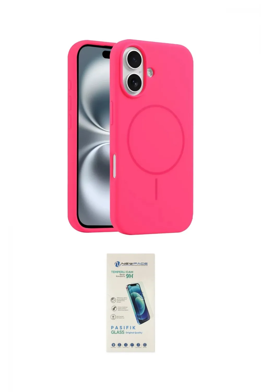ieg™ iPhone 16 Plus Kılıf Yankı Form Serisi - Şeffaf Pasifik Cam Ekran Koruyucu