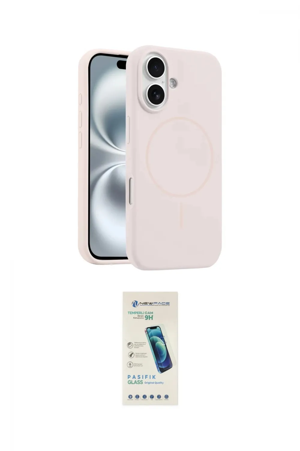 ieg™ iPhone 16 Plus Kılıf Yankı Form Serisi - Şeffaf Pasifik Cam Ekran Koruyucu