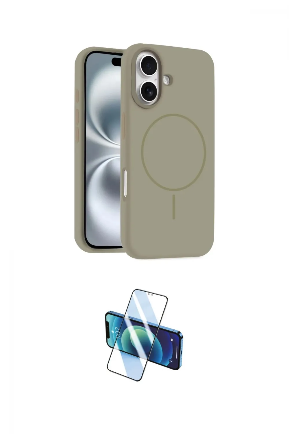 ieg™ iPhone 16 Plus Kılıf Yankı Form Serisi - Siyah 3D Antistatik Cam Ekran Koruyucu