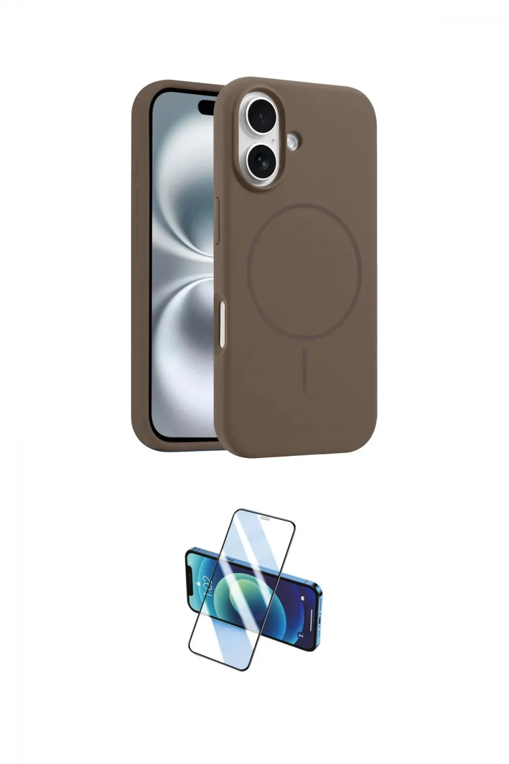 ieg™ iPhone 16 Plus Kılıf Yankı Form Serisi - Siyah 3D Antistatik Cam Ekran Koruyucu
