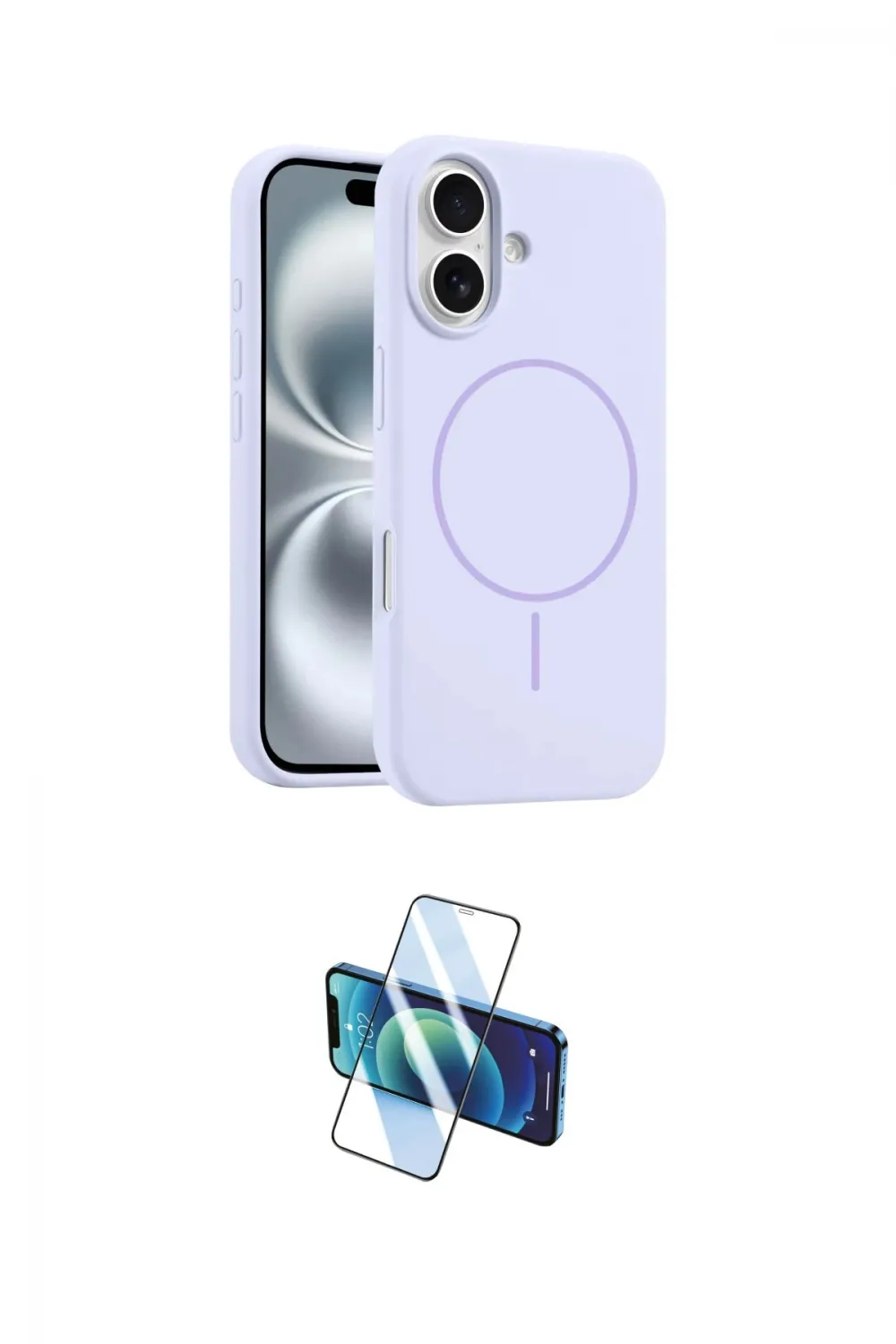 ieg™ iPhone 16 Plus Kılıf Yankı Form Serisi - Siyah 3D Antistatik Cam Ekran Koruyucu