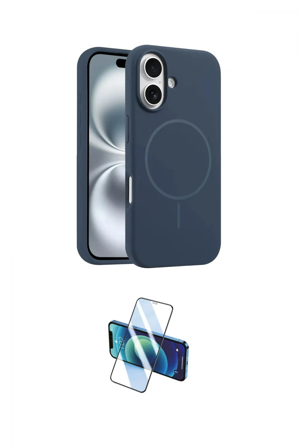 ieg™ iPhone 16 Plus Kılıf Yankı Form Serisi - Siyah 3D Antistatik Seramik Nano Ekran Koruyucu