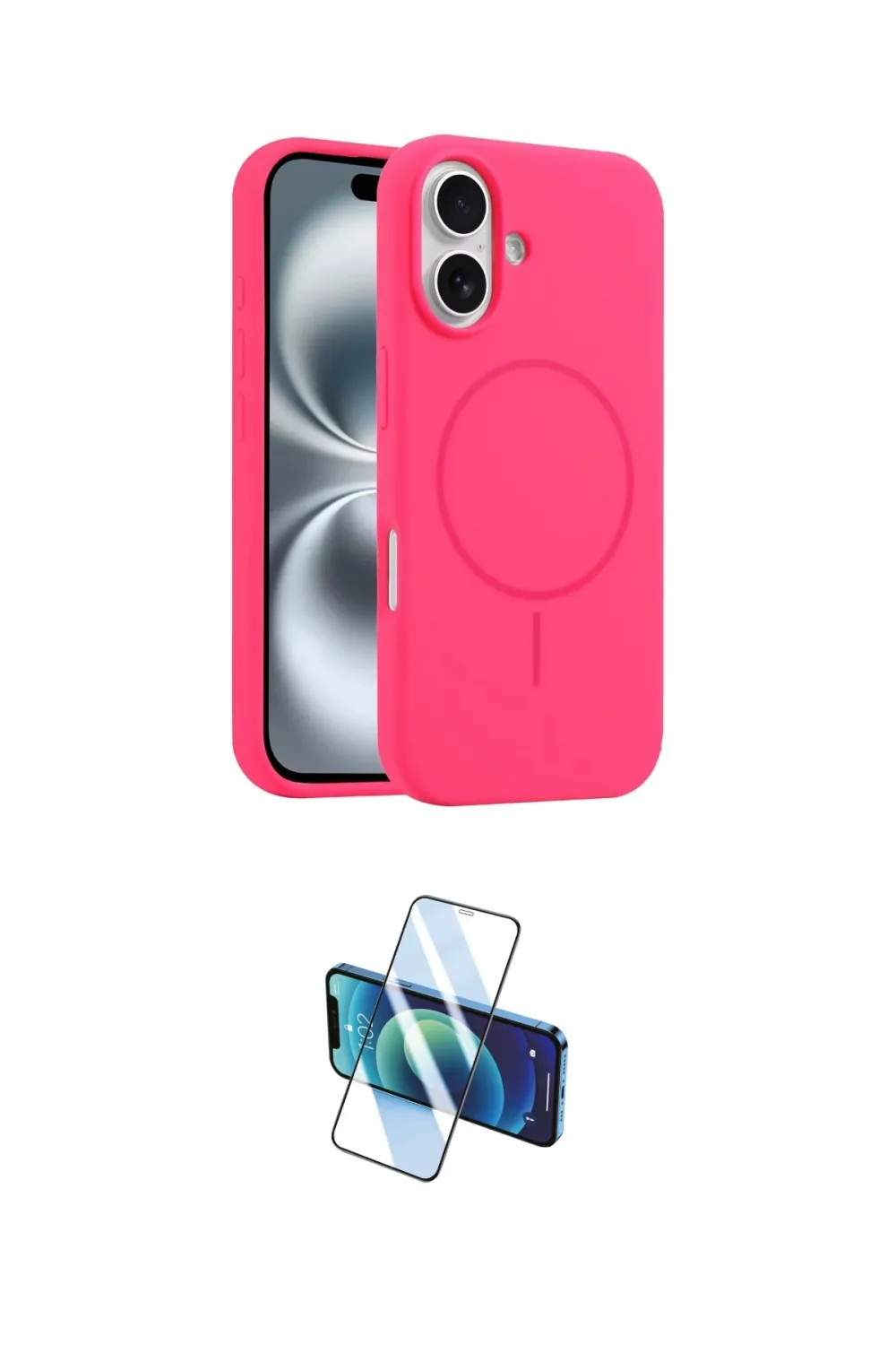 ieg™ iPhone 16 Plus Kılıf Yankı Form Serisi - Siyah 3D Antistatik Seramik Nano Ekran Koruyucu