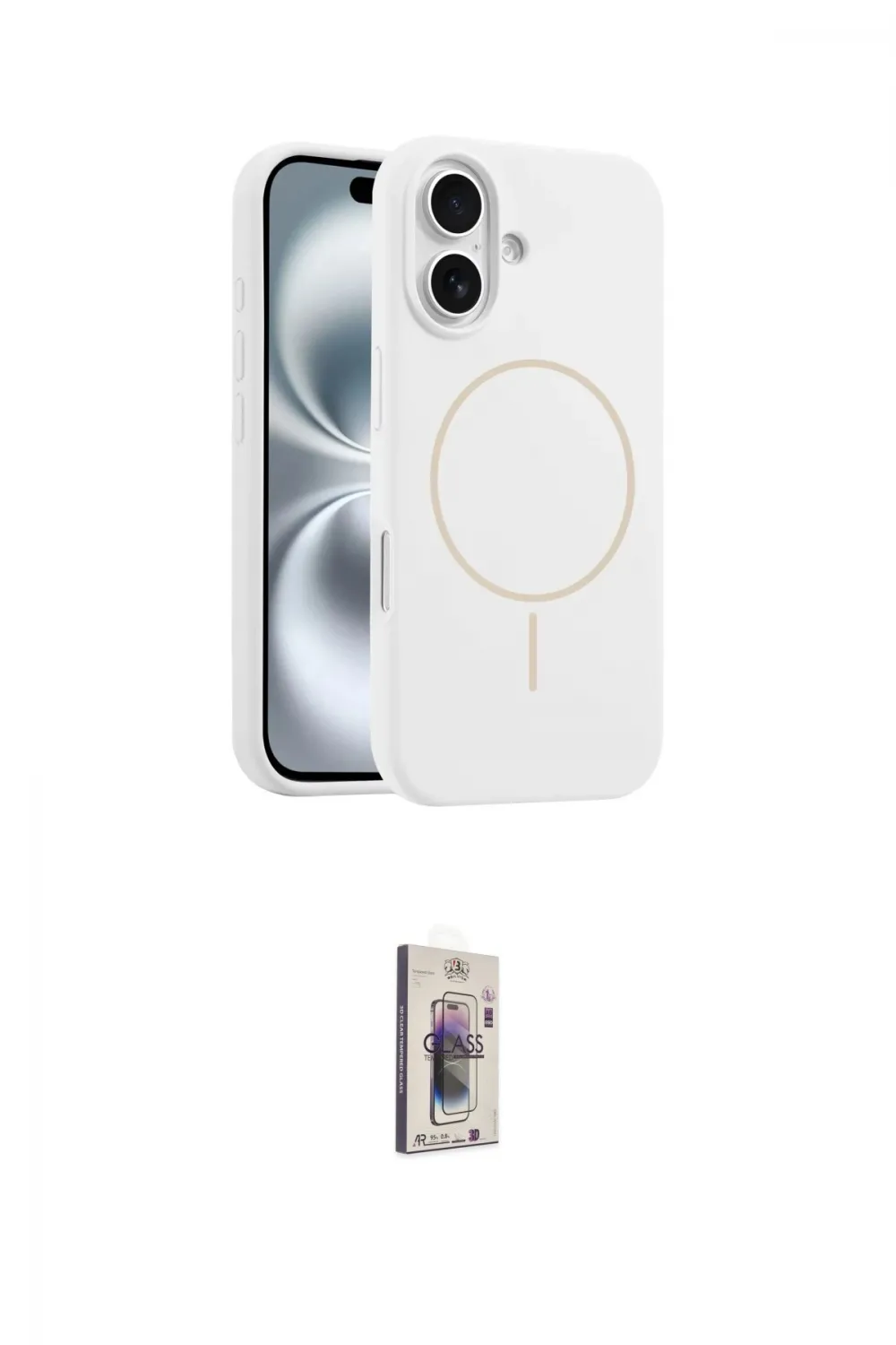 ieg™ iPhone 16 Plus Kılıf Yankı Form Serisi - Siyah Bilvis 3D Cam Ekran Koruyucu