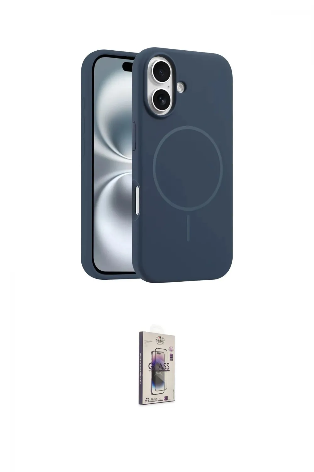 ieg™ iPhone 16 Plus Kılıf Yankı Form Serisi - Siyah Bilvis 3D Cam Ekran Koruyucu