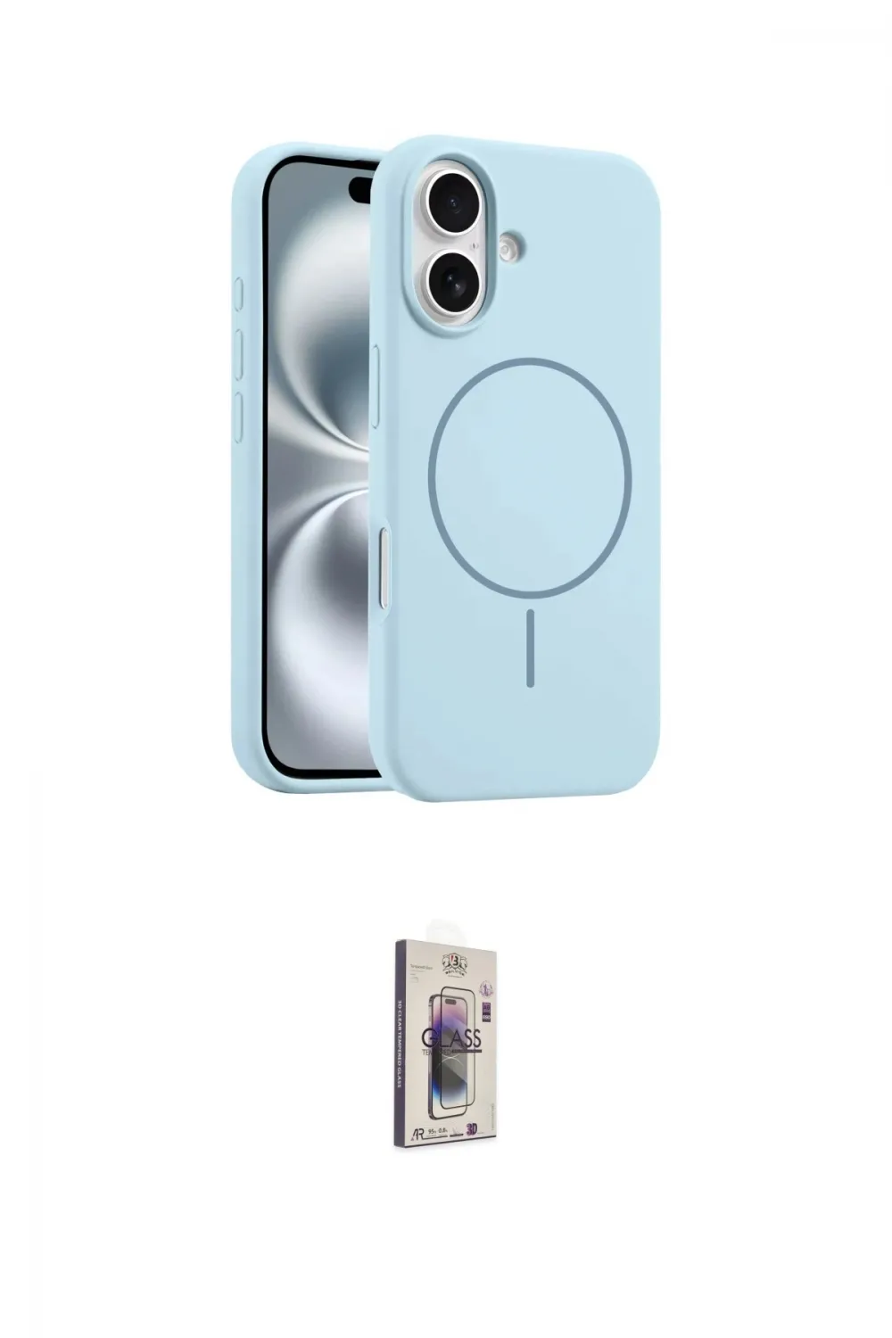 ieg™ iPhone 16 Plus Kılıf Yankı Form Serisi - Siyah Bilvis 3D Cam Ekran Koruyucu