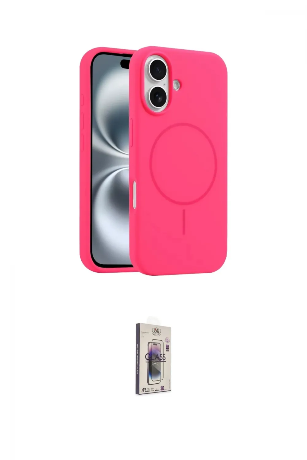 ieg™ iPhone 16 Plus Kılıf Yankı Form Serisi - Siyah Bilvis 3D Cam Ekran Koruyucu