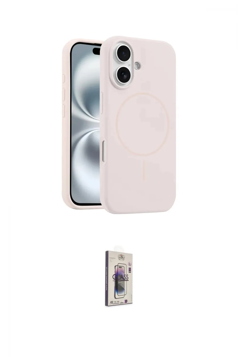 ieg™ iPhone 16 Plus Kılıf Yankı Form Serisi - Siyah Bilvis 3D Cam Ekran Koruyucu