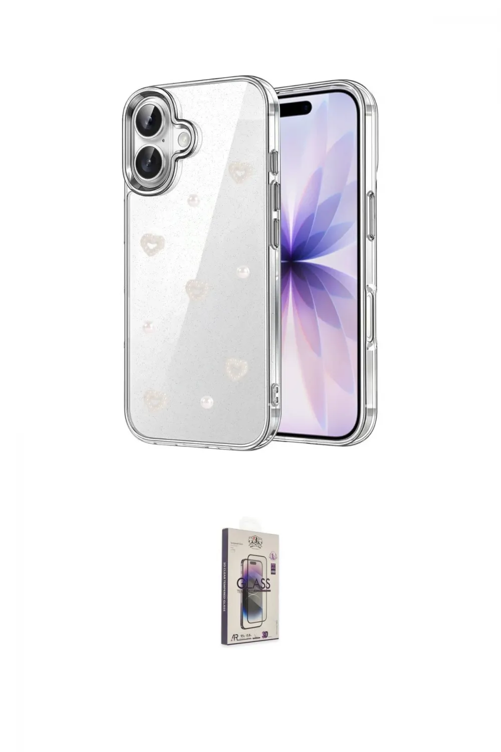 ieg™ iPhone 16 Plus Kılıf Yörünge Form - Siyah Bilvis 3D Cam Ekran Koruyucu
