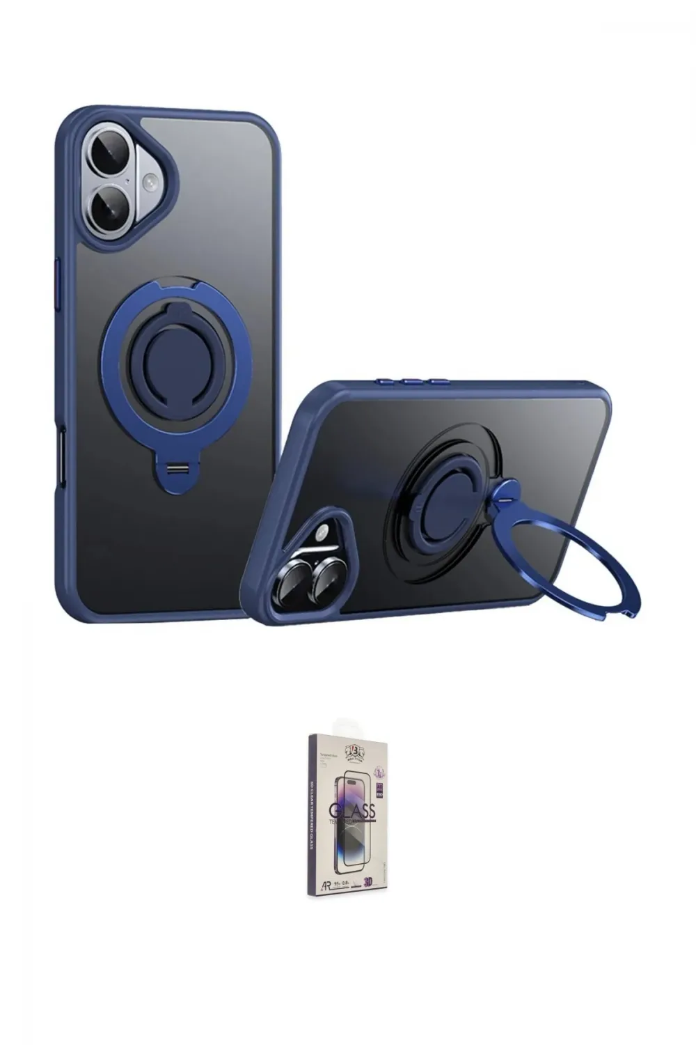 ieg™ iPhone 16 Plus Kılıf Zirve Çizgi Prime - Siyah Bilvis 3D Cam Ekran Koruyucu