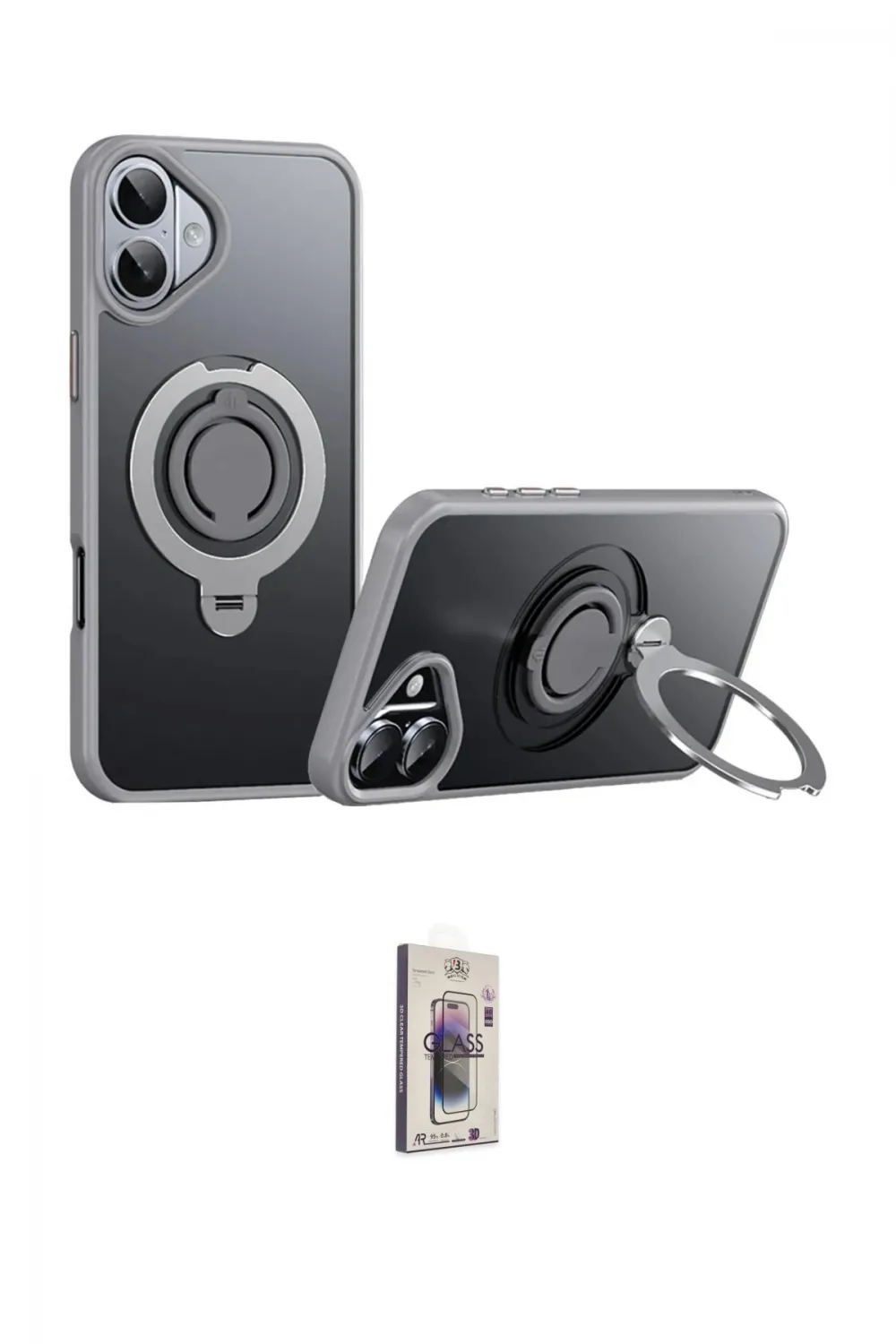 ieg™ iPhone 16 Plus Kılıf Zirve Çizgi Prime - Siyah Bilvis 3D Cam Ekran Koruyucu