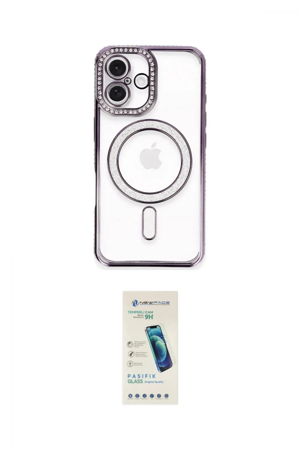 ieg™ iPhone 16 Plus Kılıf Zirve Doku Prime - Şeffaf Pasifik Cam Ekran Koruyucu
