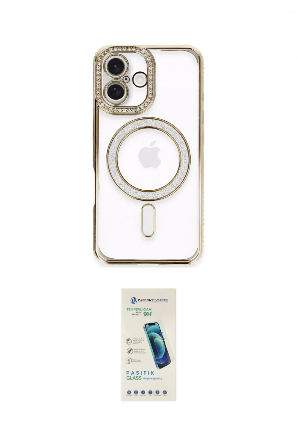 ieg™ iPhone 16 Plus Kılıf Zirve Doku Prime - Şeffaf Pasifik Cam Ekran Koruyucu