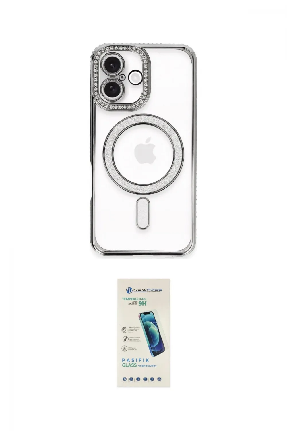 ieg™ iPhone 16 Plus Kılıf Zirve Doku Prime - Şeffaf Pasifik Cam Ekran Koruyucu