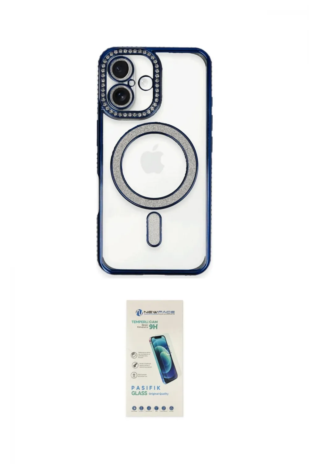 ieg™ iPhone 16 Plus Kılıf Zirve Doku Prime - Şeffaf Pasifik Cam Ekran Koruyucu