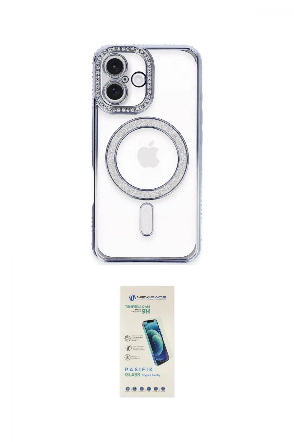 ieg™ iPhone 16 Plus Kılıf Zirve Doku Prime - Şeffaf Pasifik Cam Ekran Koruyucu