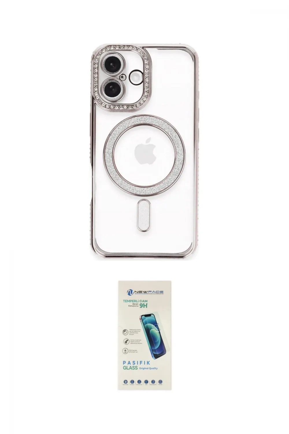 ieg™ iPhone 16 Plus Kılıf Zirve Doku Prime - Şeffaf Pasifik Cam Ekran Koruyucu