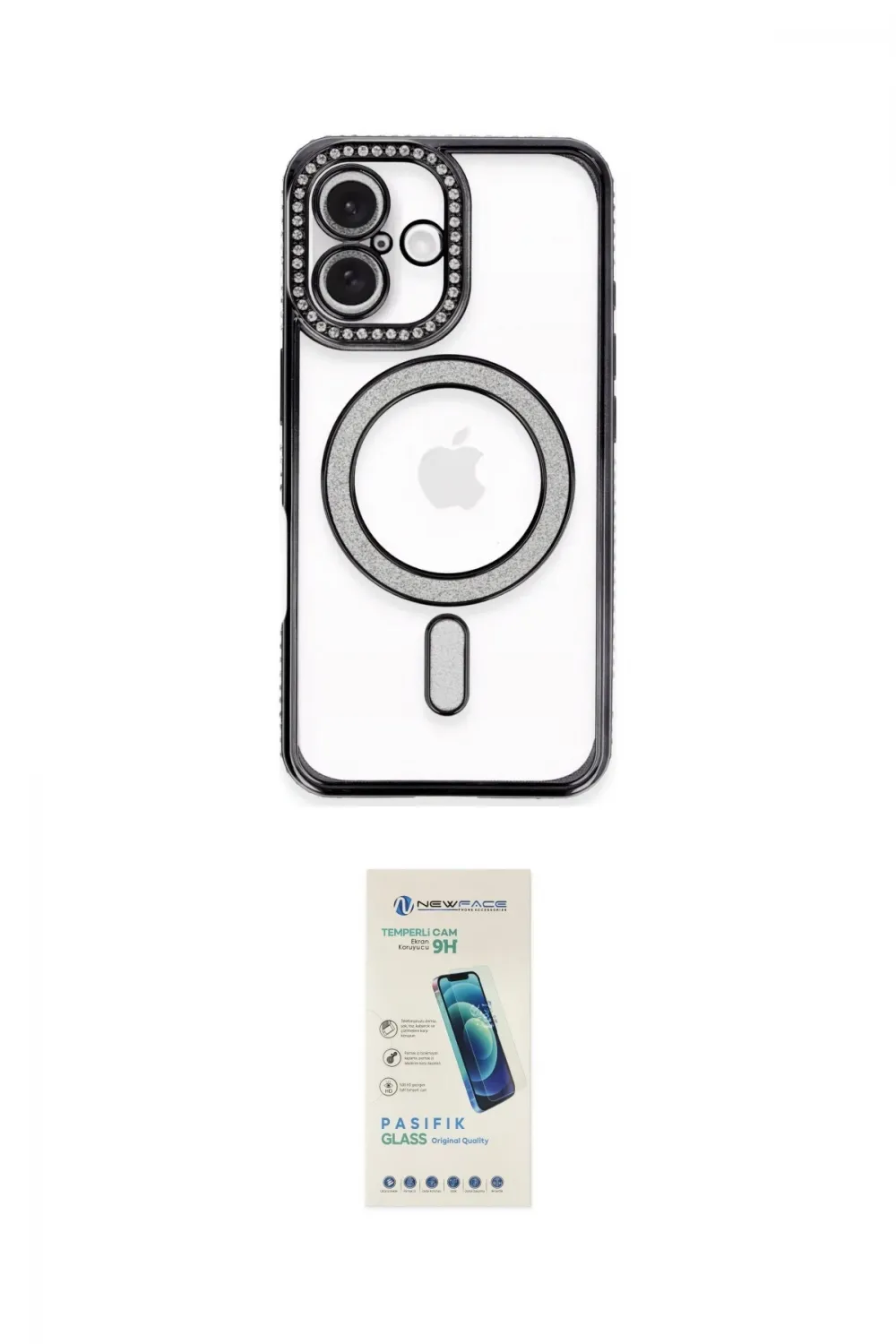 ieg™ iPhone 16 Plus Kılıf Zirve Doku Prime - Şeffaf Pasifik Cam Ekran Koruyucu