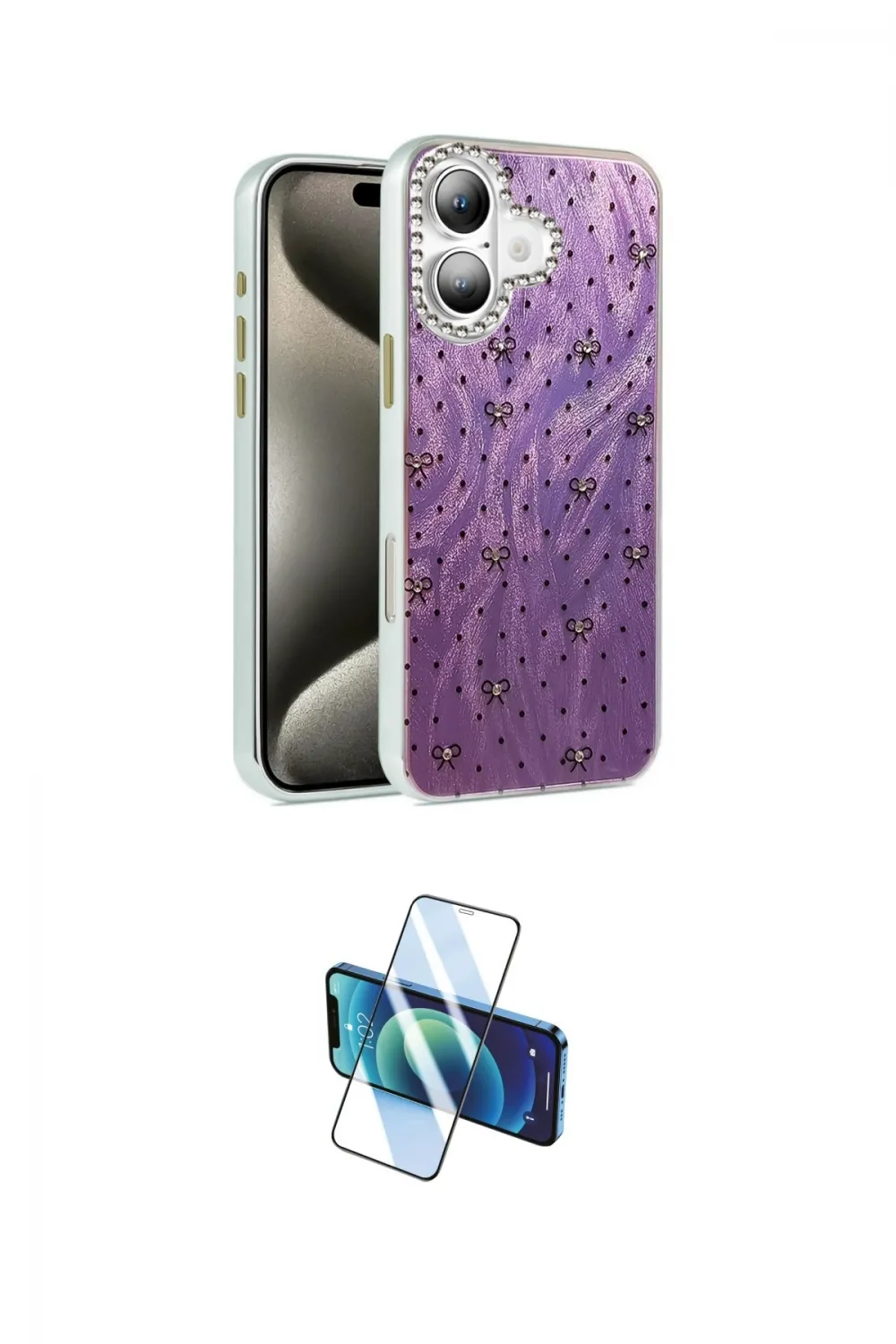 ieg™ iPhone 16 Plus Kılıf Zirve Modern Prime - Siyah 3D Antistatik Cam Ekran Koruyucu