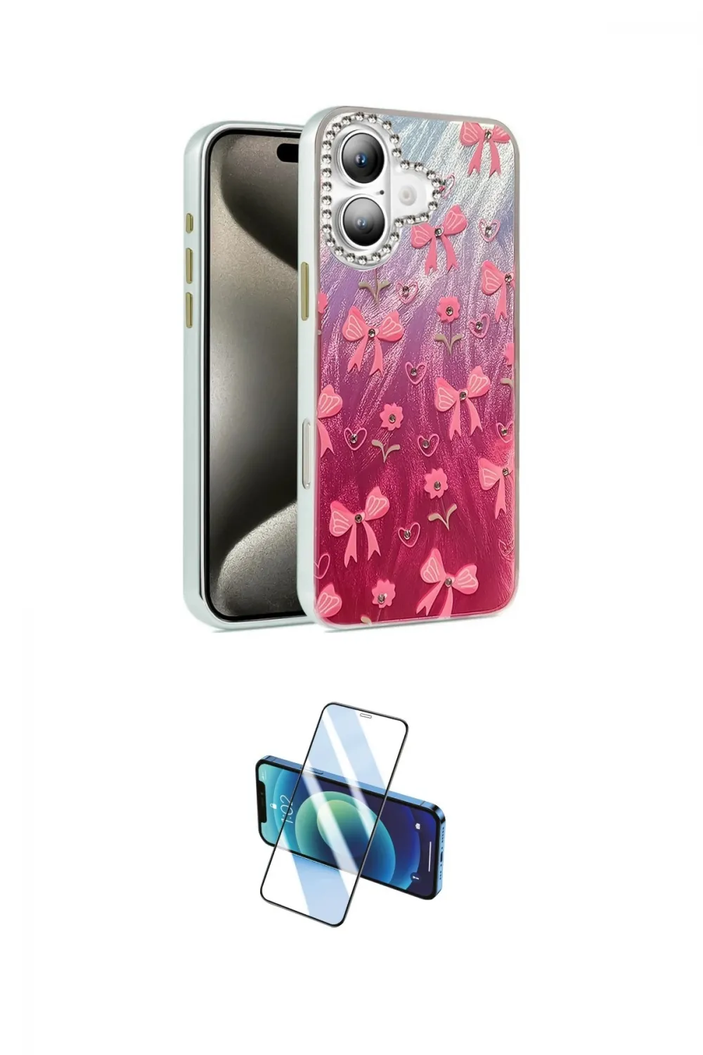 ieg™ iPhone 16 Plus Kılıf Zirve Modern Prime - Siyah 3D Antistatik Cam Ekran Koruyucu