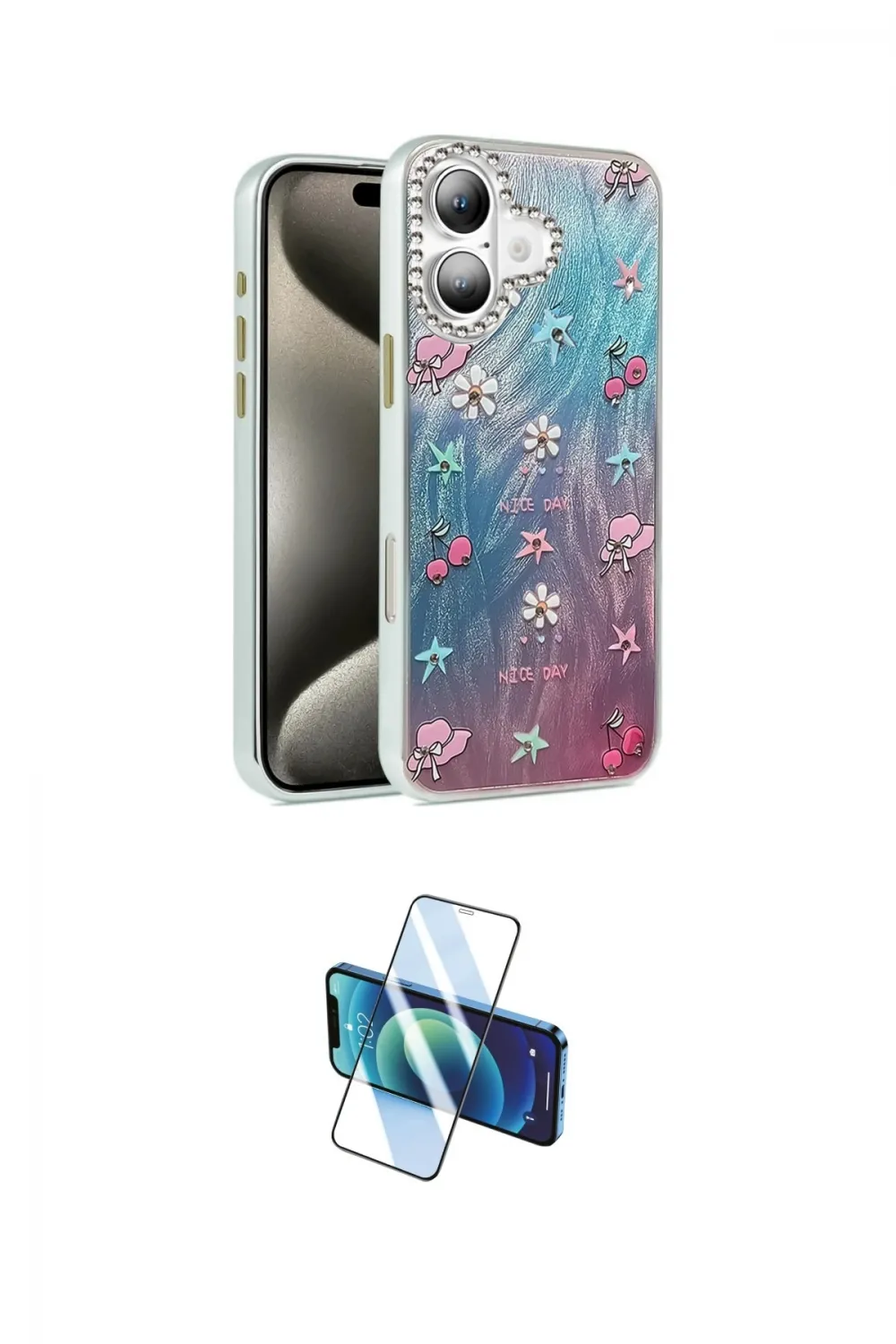 ieg™ iPhone 16 Plus Kılıf Zirve Modern Prime - Siyah 3D Antistatik Cam Ekran Koruyucu