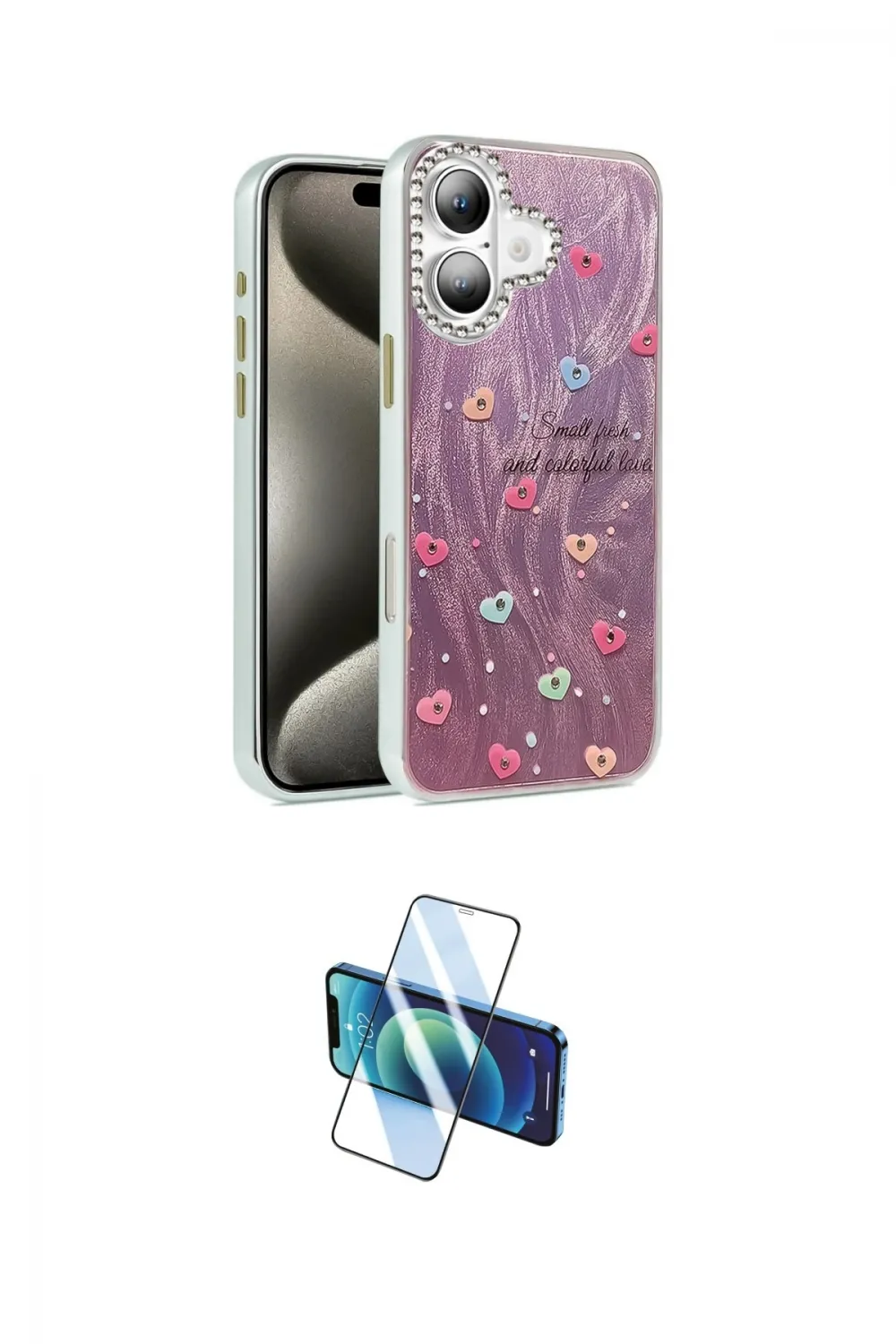 ieg™ iPhone 16 Plus Kılıf Zirve Modern Prime - Siyah 3D Antistatik Cam Ekran Koruyucu