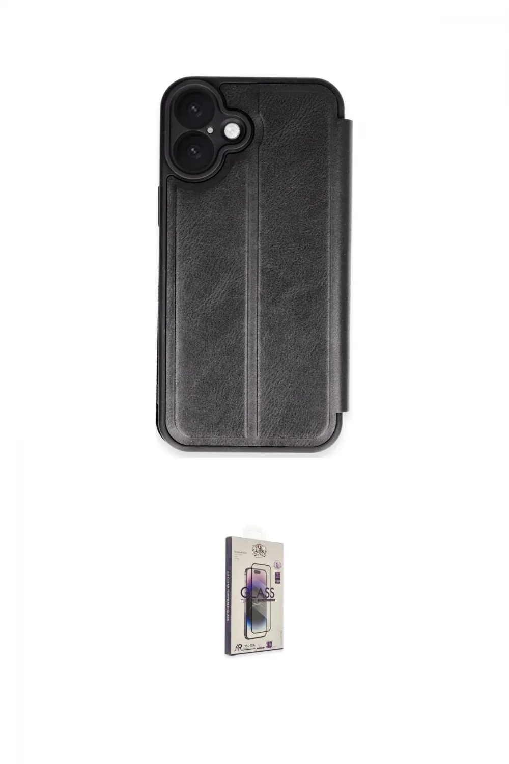 ieg™ iPhone 16 Plus Kılıf Zirve Yansıma Serisi - Siyah Bilvis 3D Cam Ekran Koruyucu