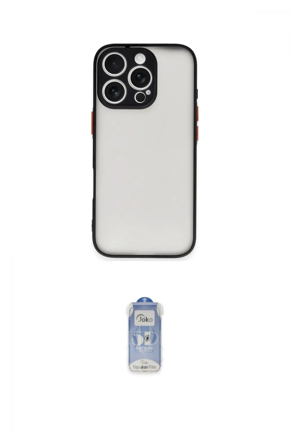 ieg™ iPhone 16 Pro Kılıf Ahenk Çizgi Serisi - Siyah Joko Magic 5D Cam