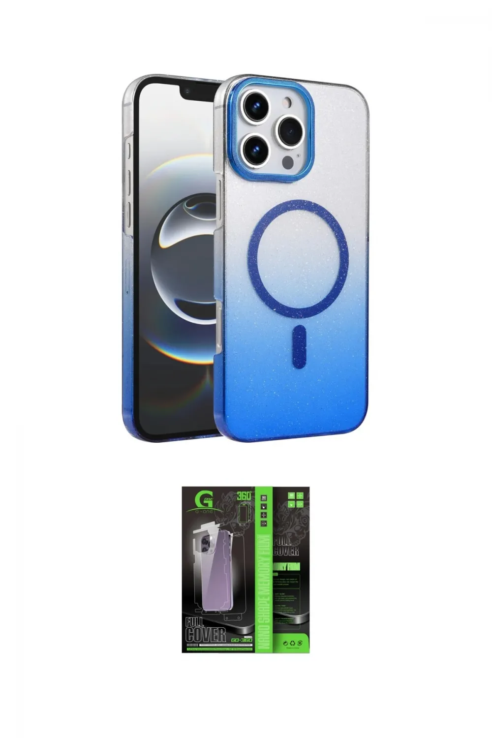 ieg™ iPhone 16 Pro Kılıf Ahenk Doku Özel Seri - Şeffaf 360 Full Body Arka Koruyucu