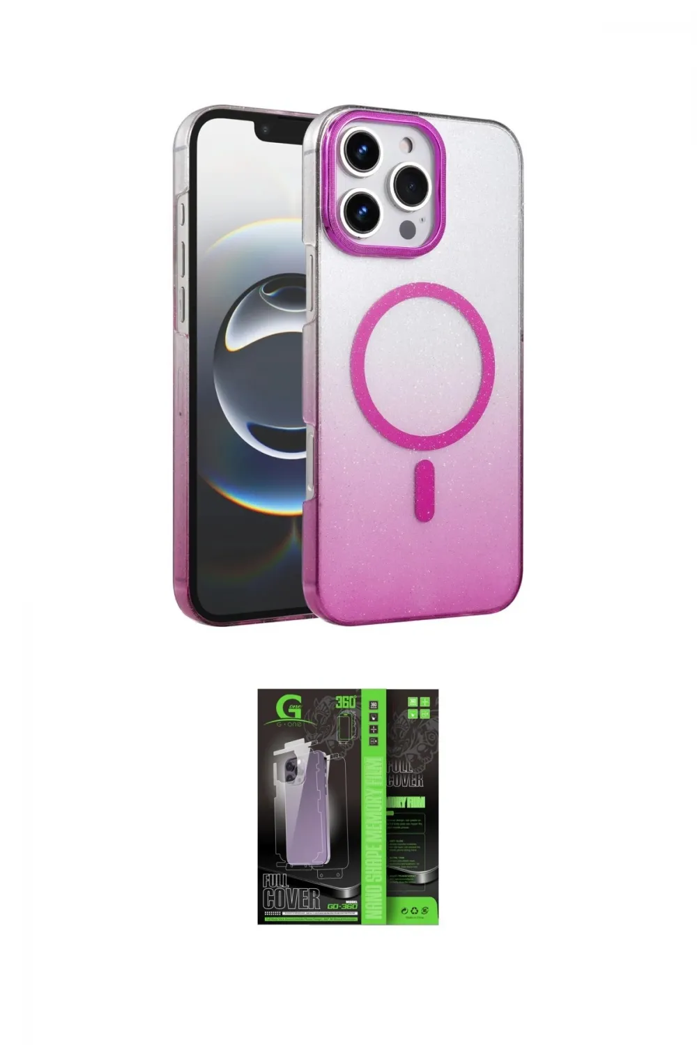 ieg™ iPhone 16 Pro Kılıf Ahenk Doku Özel Seri - Şeffaf 360 Full Body Arka Koruyucu