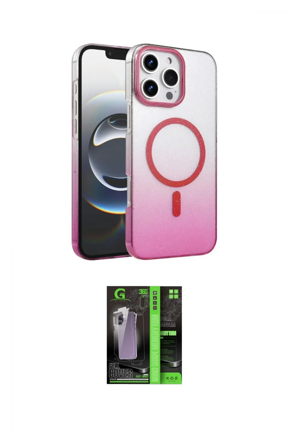 ieg™ iPhone 16 Pro Kılıf Ahenk Doku Özel Seri - Şeffaf 360 Full Body Arka Koruyucu