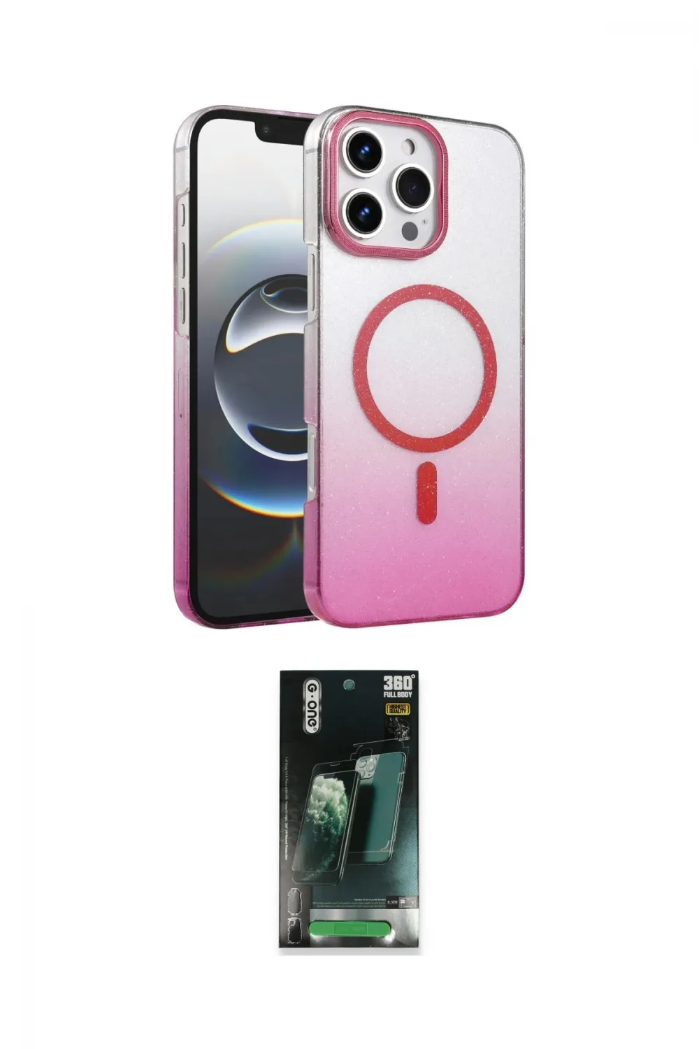 ieg™ iPhone 16 Pro Kılıf Ahenk Doku Özel Seri - Siyah 360 Mat Full Body Arka Koruyucu