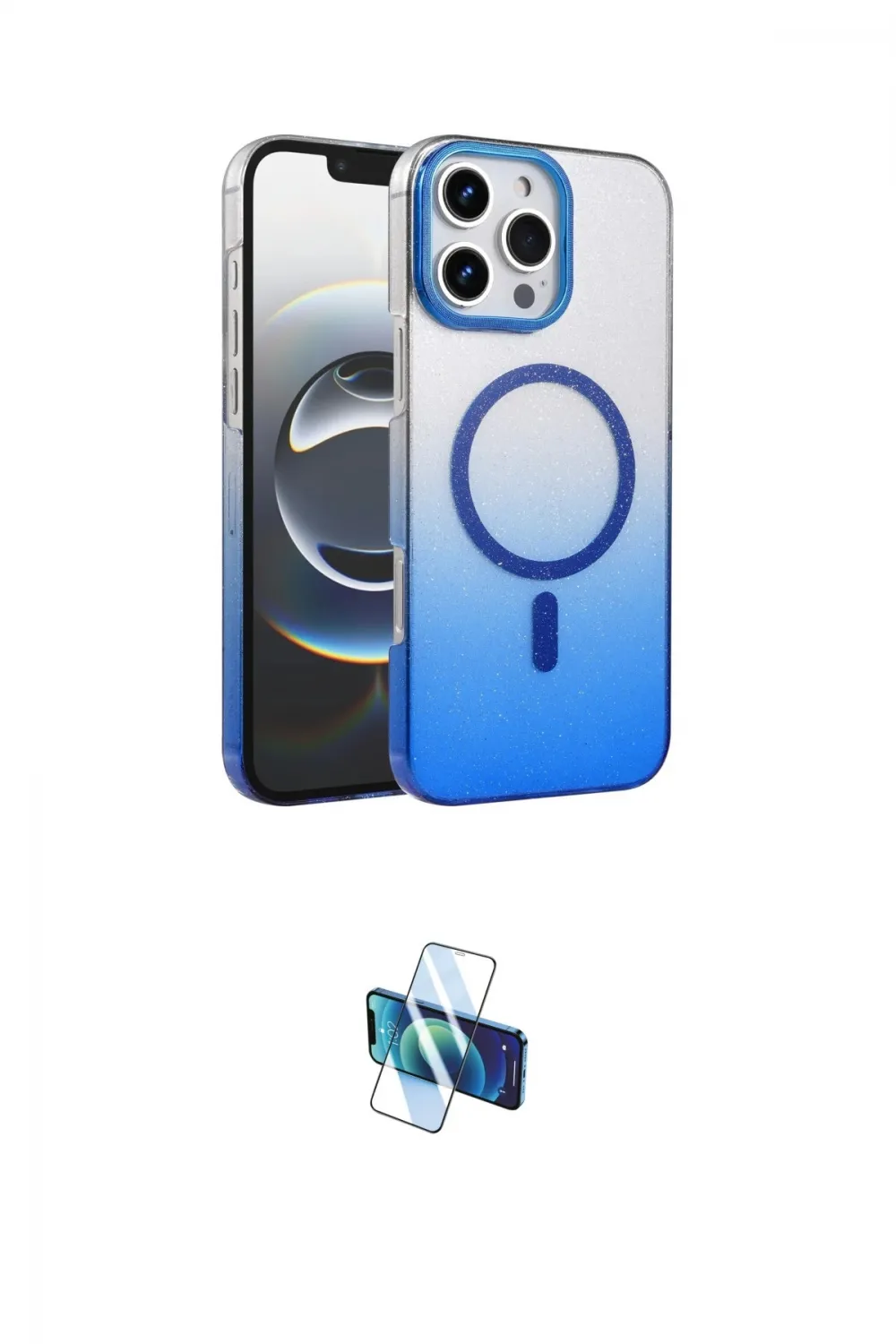 ieg™ iPhone 16 Pro Kılıf Ahenk Doku Özel Seri - Siyah 3D Antistatik Seramik Nano Ekran Koruyucu