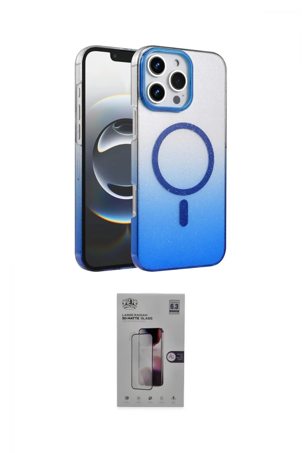 ieg™ iPhone 16 Pro Kılıf Ahenk Doku Özel Seri - Siyah Bilvis 3D Mat Cam Ekran Koruyucu