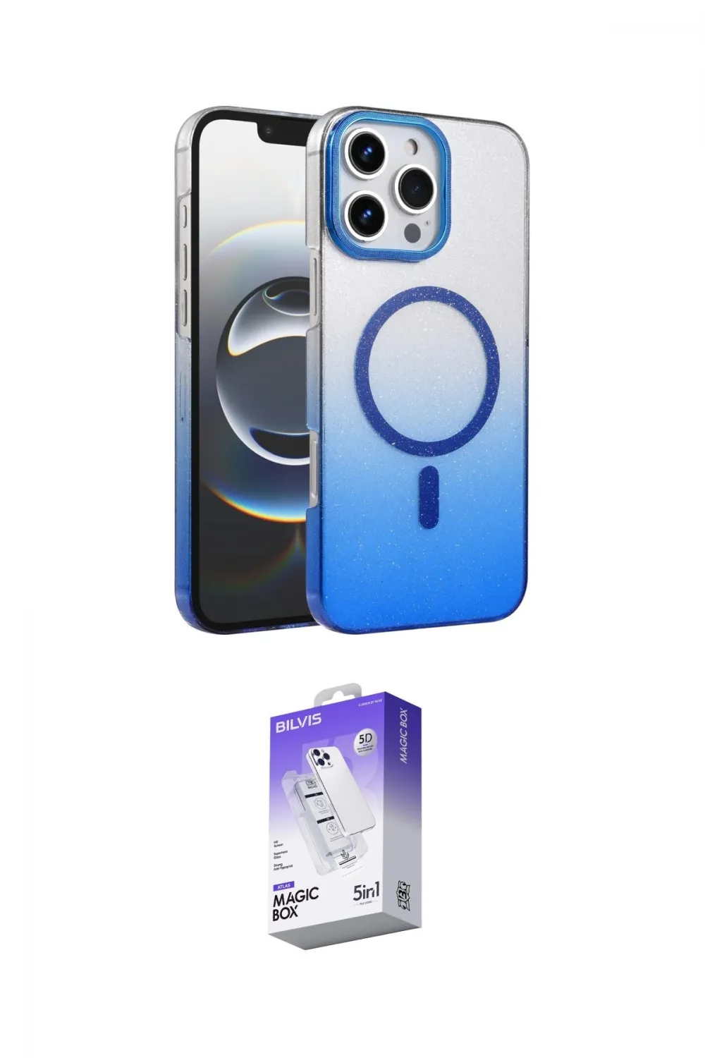 ieg™ iPhone 16 Pro Kılıf Ahenk Doku Özel Seri - Siyah Bilvis 5in1 3D Magic Cam Ekran Koruyucu