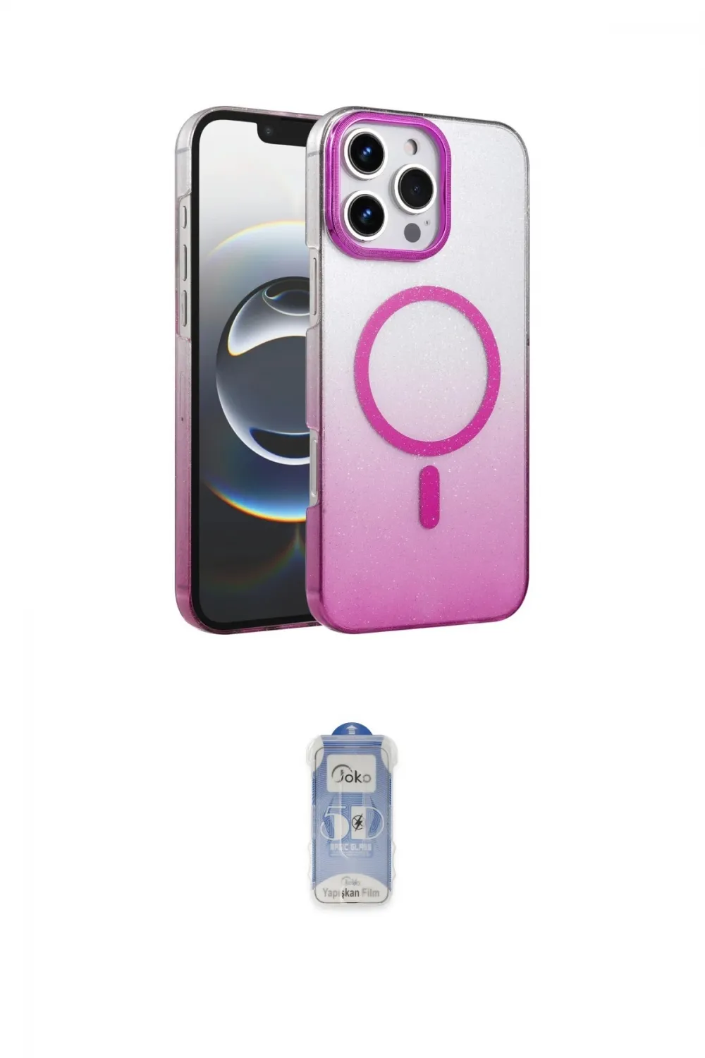 ieg™ iPhone 16 Pro Kılıf Ahenk Doku Özel Seri - Siyah Joko Magic 5D Cam