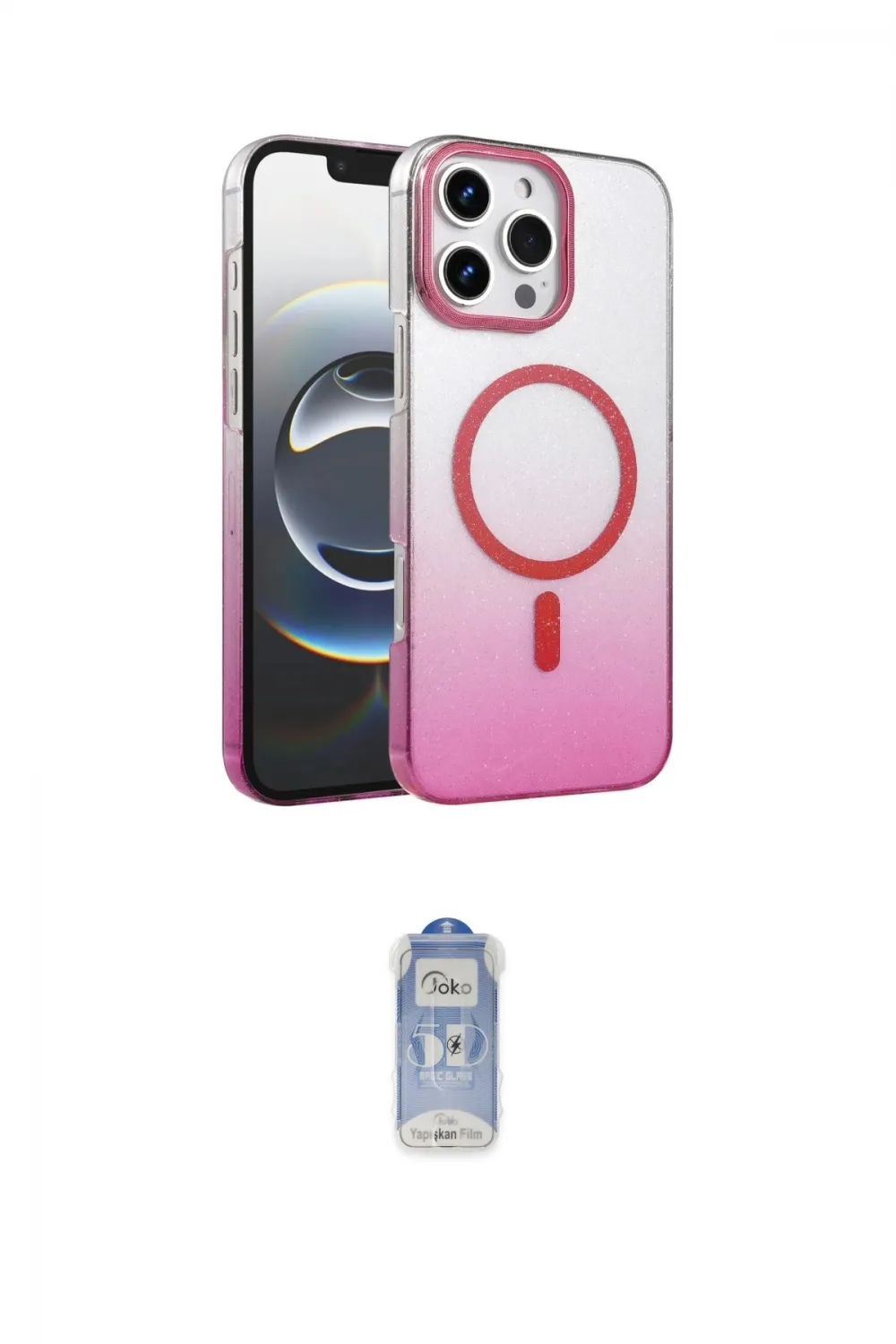 ieg™ iPhone 16 Pro Kılıf Ahenk Doku Özel Seri - Siyah Joko Magic 5D Cam