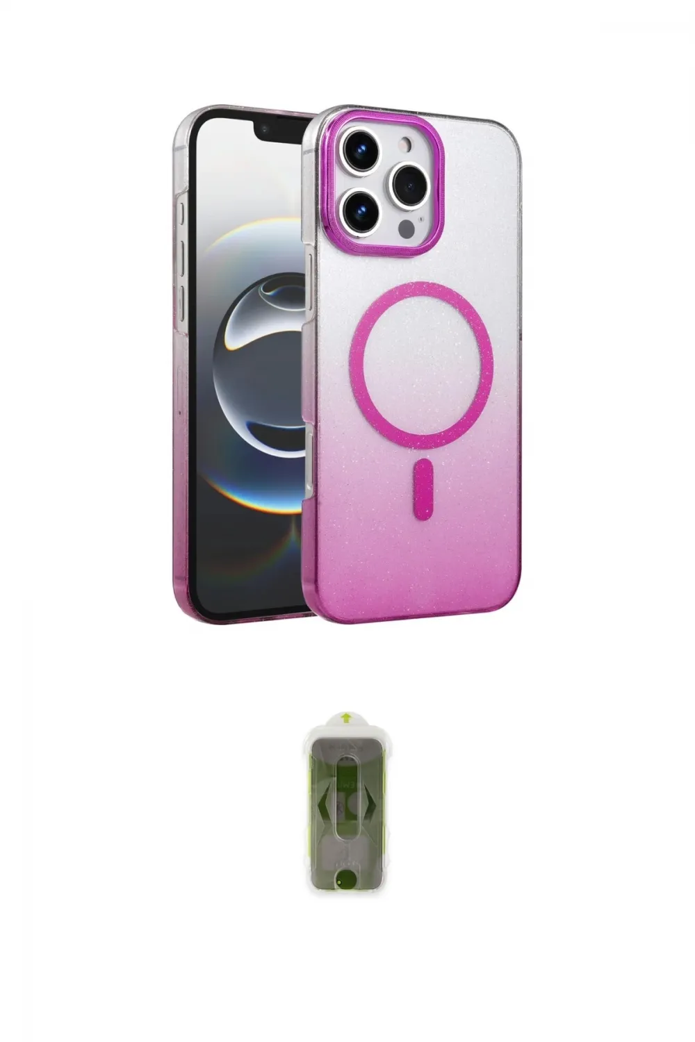 ieg™ iPhone 16 Pro Kılıf Ahenk Doku Özel Seri - Siyah Joko Magic 5D Hayalet Cam