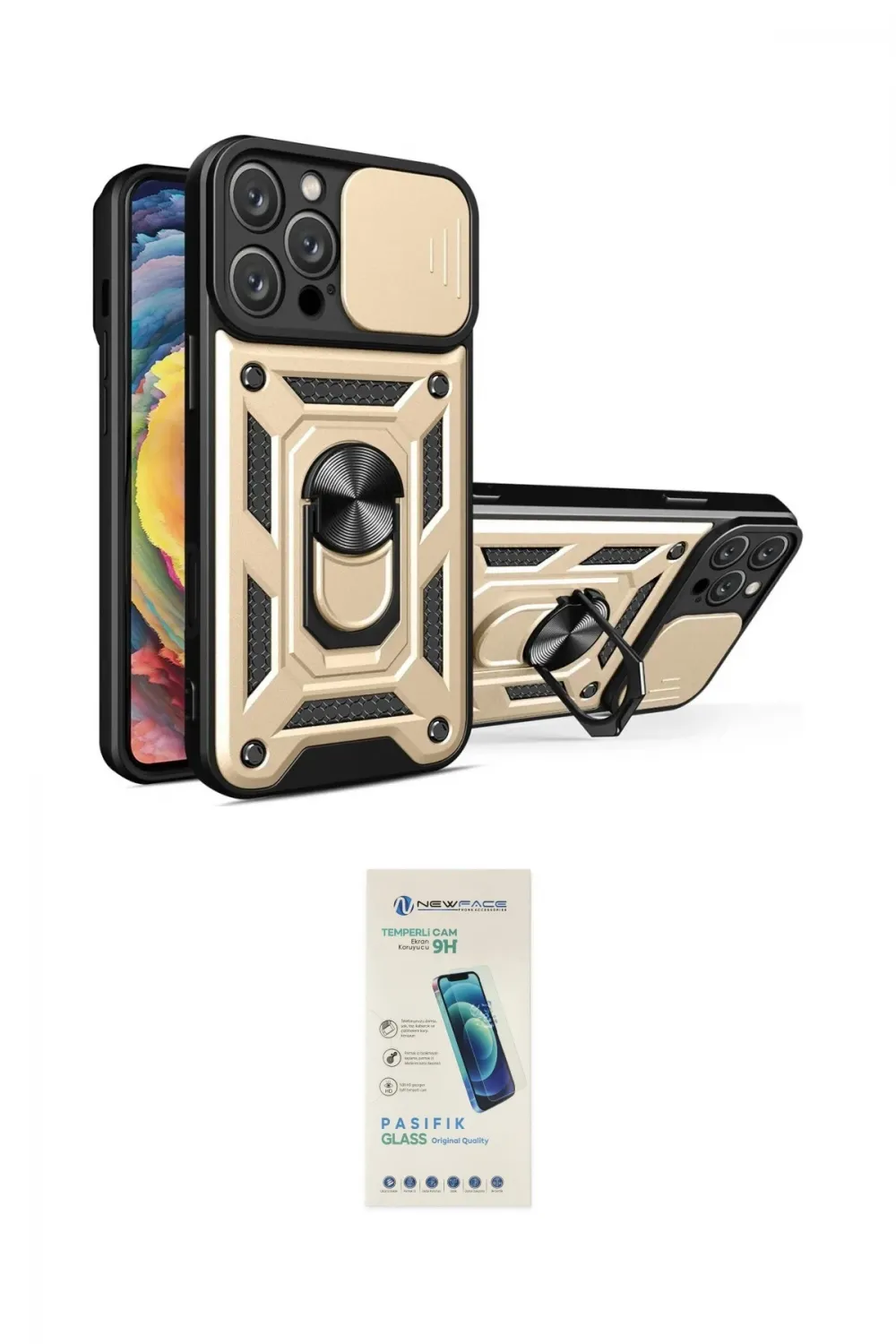 ieg™ iPhone 16 Pro Kılıf Ahenk Klasik - Şeffaf Pasifik Cam Ekran Koruyucu