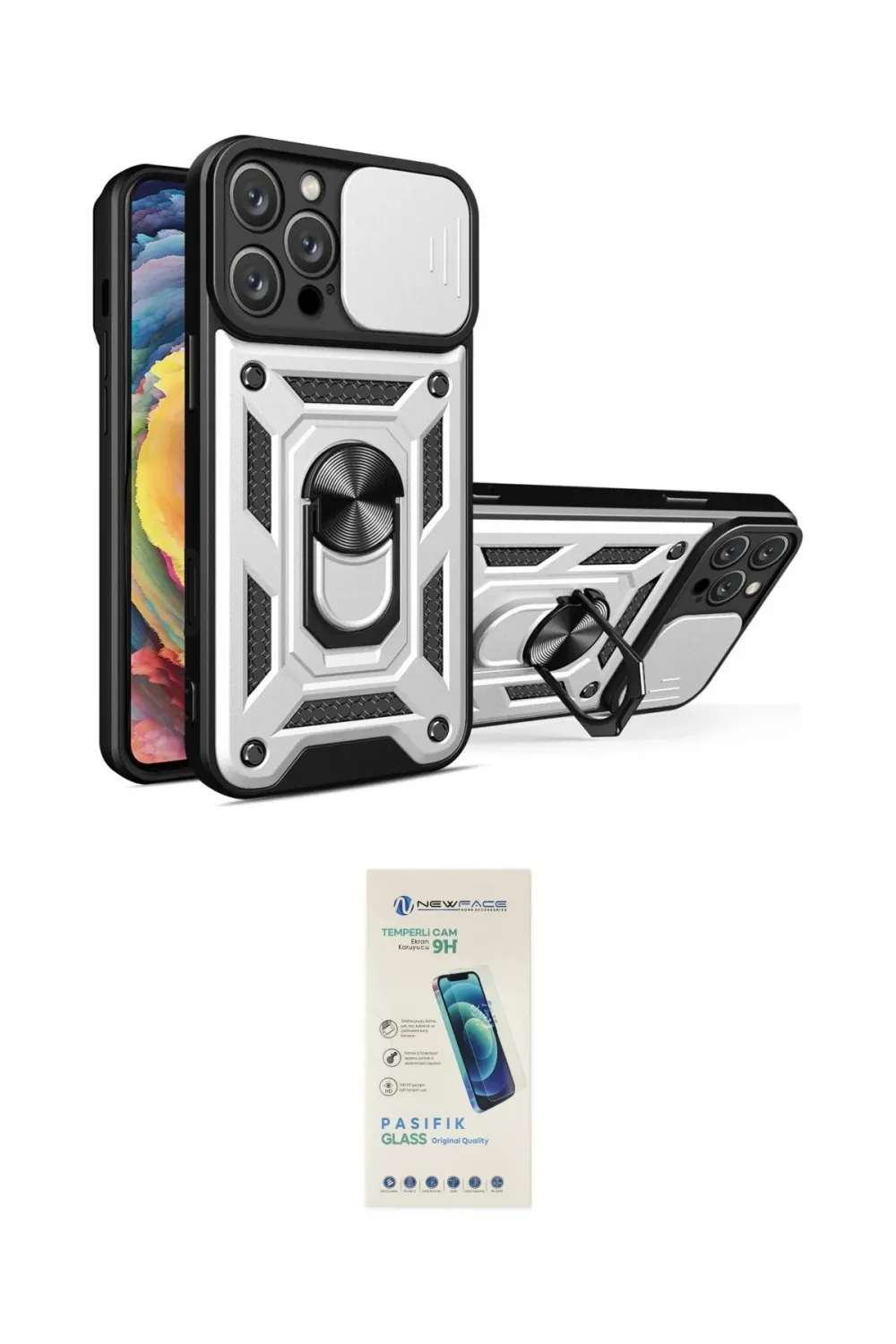 ieg™ iPhone 16 Pro Kılıf Ahenk Klasik - Şeffaf Pasifik Cam Ekran Koruyucu