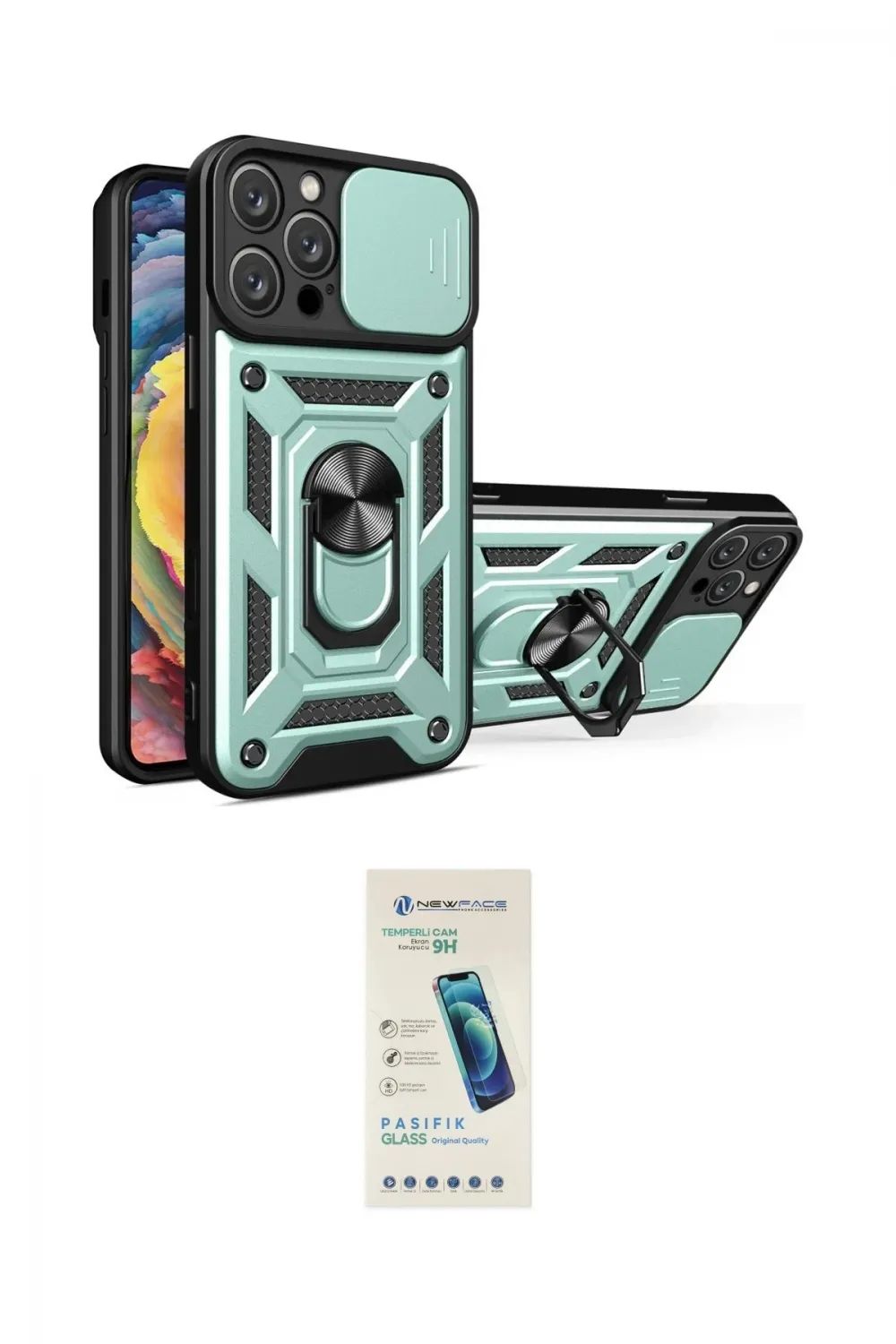 ieg™ iPhone 16 Pro Kılıf Ahenk Klasik - Şeffaf Pasifik Cam Ekran Koruyucu