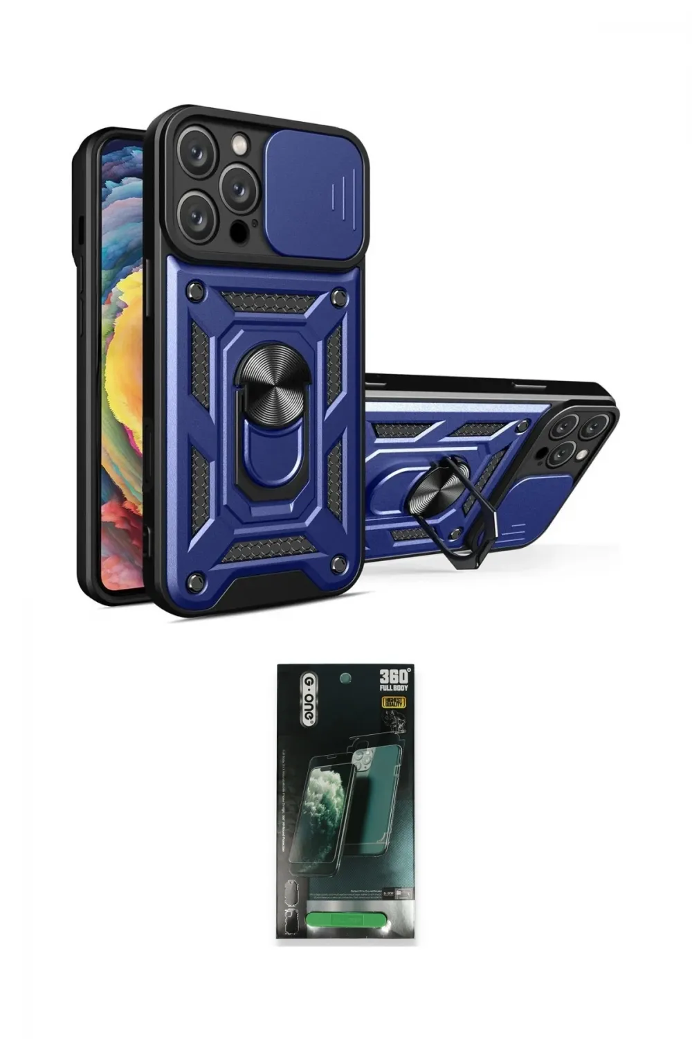 ieg™ iPhone 16 Pro Kılıf Ahenk Klasik - Siyah 360 Mat Full Body Arka Koruyucu