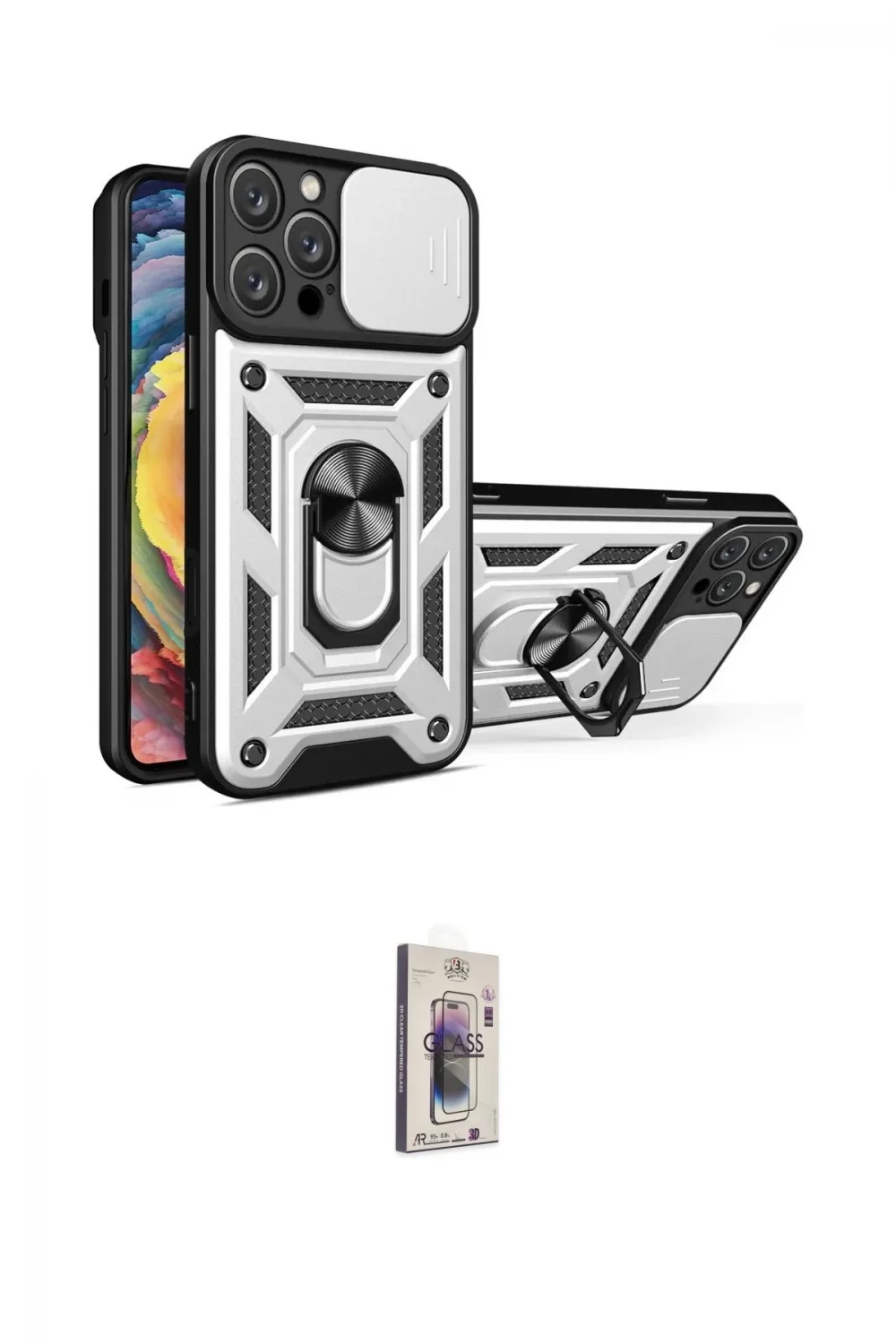ieg™ iPhone 16 Pro Kılıf Ahenk Klasik - Siyah Bilvis 3D Cam Ekran Koruyucu