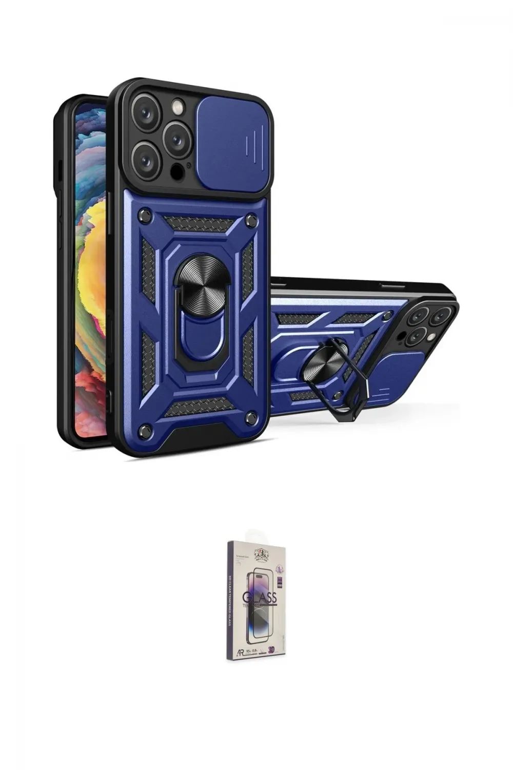 ieg™ iPhone 16 Pro Kılıf Ahenk Klasik - Siyah Bilvis 3D Cam Ekran Koruyucu
