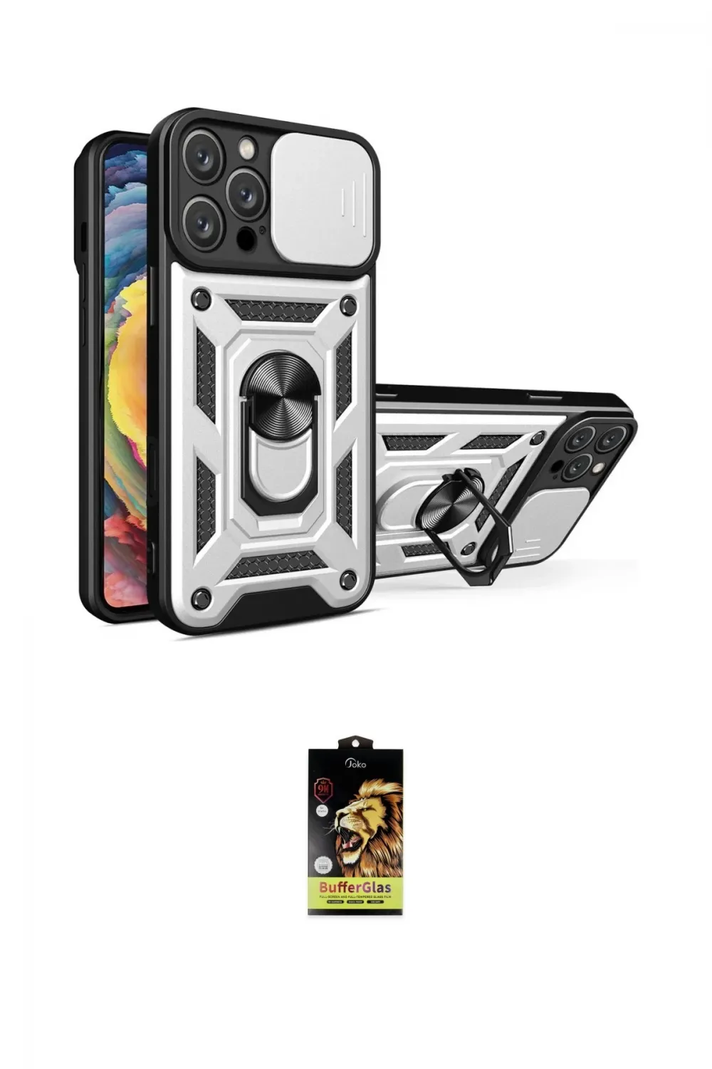 ieg™ iPhone 16 Pro Kılıf Ahenk Klasik - Siyah Buffer Cam Ekran Koruyucu